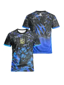 Brazilian Leopard Men'S Football Jerseys | Crew Neck Comfort Sports Tops - Ideal for Matches, Training, Daily Leisure and Gifting | Slight Stretch, Geometric-pattern, Spring/Summer/Fall Season