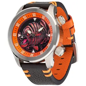 Ocean Crawler Piranha Orange Men's Diver Watch 43.2mm Piranha Dial