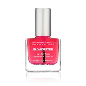 Dermelect GLOWGETTER Nail Brightener + Perfector – Strengthening Pink Nail Treatment with Glossy Finish, Smooths Ridges, Hydrates & Revives Damaged, Dull Nails, Base or Top Coat