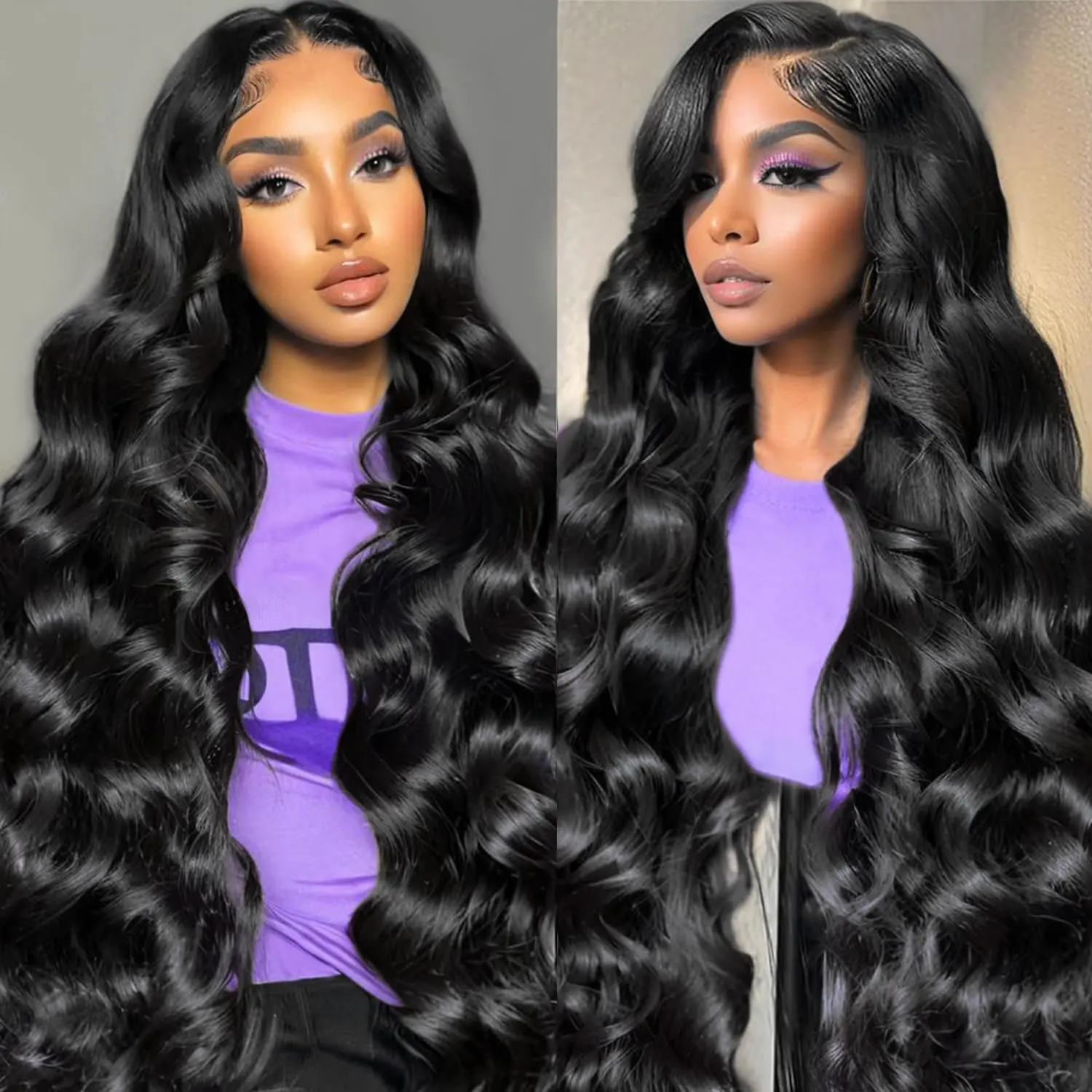 【30 Inch Only ＄85】Body Wave Lace Front Wigs Human Hair 13x6 HD Lace Front Wigs Human Hair Pre Plucked Brazilian Human Hair Wigs for Women  Glueless Lace Frontal Wig Natural Black Body Wave Wig
