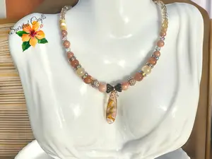 Strawberry Quartz & Sunstone Necklace