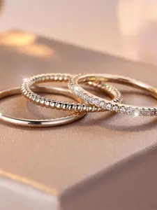 Women's set ring, synthetic zirconia, Artificial Zircon Ring, fashionable retro gold, suitable for weddings, festivals, and everyday wear throughout the seasons.