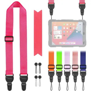 Adjustable Camera lanyard, Universal IPad Straps,  Padded  Strap with Quick Release Buckle, Comfort  Strap for Cameras, iPads, Tablet Case, Binoculars (Rose Red)