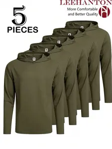 Men's 5-Pack Performance Long Sleeve Hoodies - Breathable Polyester Micro Mesh |   Athletic Fit For Sports & Casual Wear