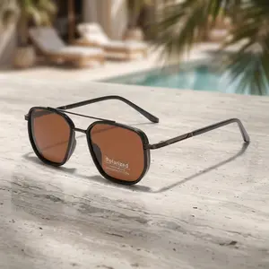 Trendy Geometric Polarized Sunglasses| Retro Double Beam Design for Your Fall OOTD