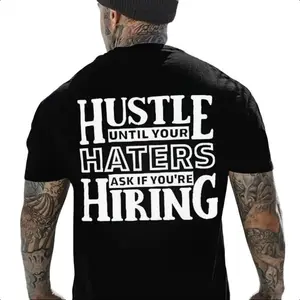 HUSTLE UNTIL YOUR HATERS Casual Black Print T-shirt polos over size christmas matching outfits trendy mom 100% cotton unisex street style