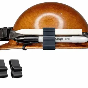 2 Pack - Hard Hat Marker - Soapstone Clip - Permanent Marker Chalk Holder - Hard Hat Pen Clip - Tough Design -Made In USA - Tough Rubber Design