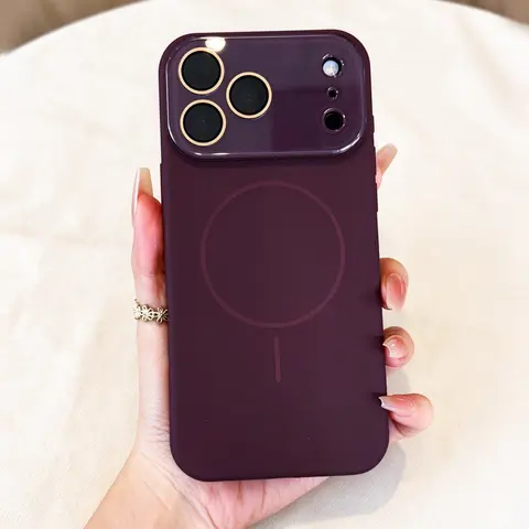 Premium Magnetic Silicone Smartphone Case for iPhone 18 Pro Max, Camera Protection, Soft Shockproof TPU, Strong MagSafe Grip, Smooth Finish Handheld Cellphone Accessory for iPhone 17 Pro Max, 16, 15, 14, 13 Pro Max, Accessories