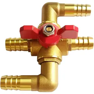 Solid Brass 5/8 Inch Heater Control Valve, Car Heater Air Conditioning Ball Valve with Switch 5/8" Hose Barb Automotive Heater Bypass Valve Fittings