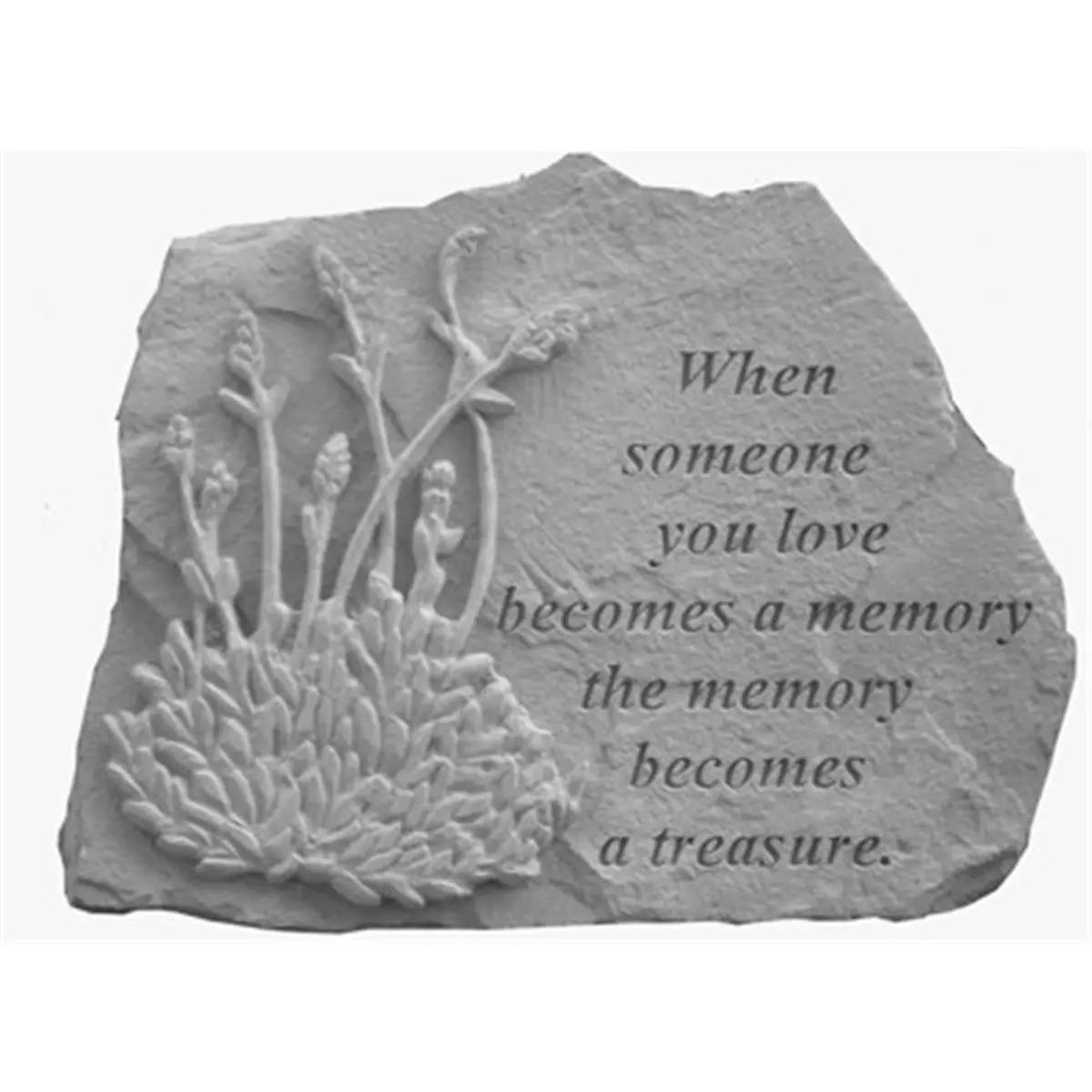 212 MAIN Weatherproof Cast Stone Lavender Print Wall Hanger - 10x7.5 in Decorative Outdoor Furniture Wall Art for Grieving Loved Ones