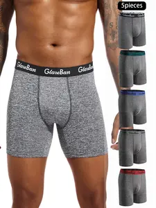 Men's Comfortable Boxershort Slip Pants, 6pcs Pack Luxe Elastic Waist Underwear Set, Soft & Breathable Design for Daily Use, All-Season Wear