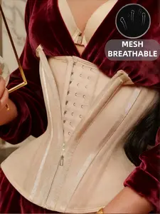 Luxe Curve 1 Count Women's Solid Zipper Waist Trainer, Fajas,Adjustable Hook & Eye Closure Tummy Control Shapewear Belts, Breathable and Cute Corset,Sexy Slimmer Girdle,Waist Cincher for Women, Ladies Shapewear for All Seasons Daily and Sports Wear