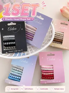 Set of 6 Embroidery Thread Bracelets Hair Ties, Handmade Craft Accessories, Perfect for DIY Projects, Fashionable and Durable Design