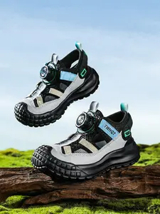 Boys' Rotary Buckle Closed-Toe Sandals - Casual Outdoor Sandals, Lightweight Breathable Comfortable, Ideal for Outdoor Walking Sports & Daily Wear