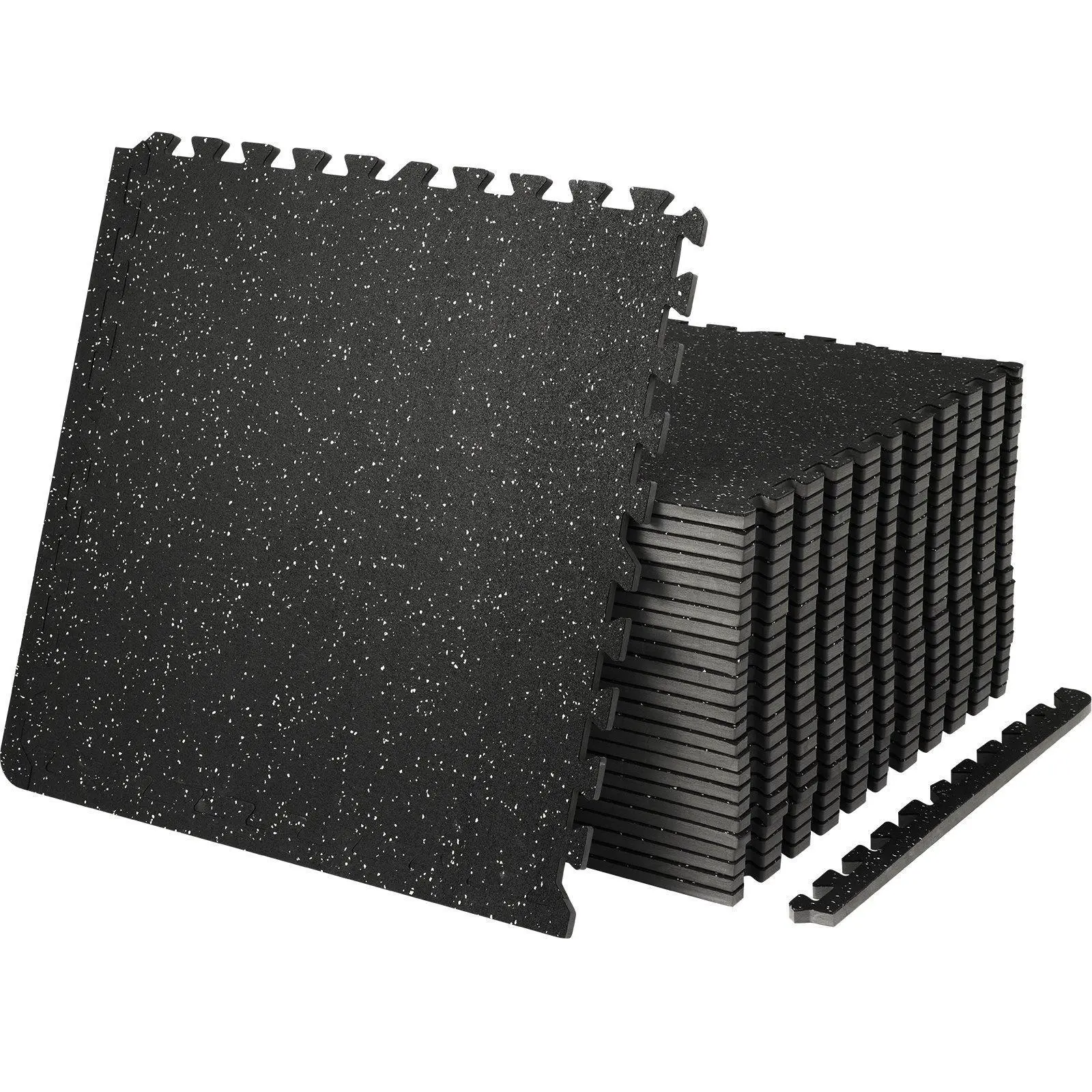 【SummerFinds】VEVOR 25 PCS 1/2 inch Thick Gym Floor Mats, 24" x 24" EVA Foam & Rubber Top Interlocking Workout Floor Mats with 100 sq.ft Coverage, Waterproof Exercise Puzzle Flooring for Gym, Home, Garage, Basement