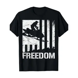 Snowmobile Freedom Flag T-shirt 100% Cotton,High-quality print,Soft and comfortable,Simple and practical,Made in USA