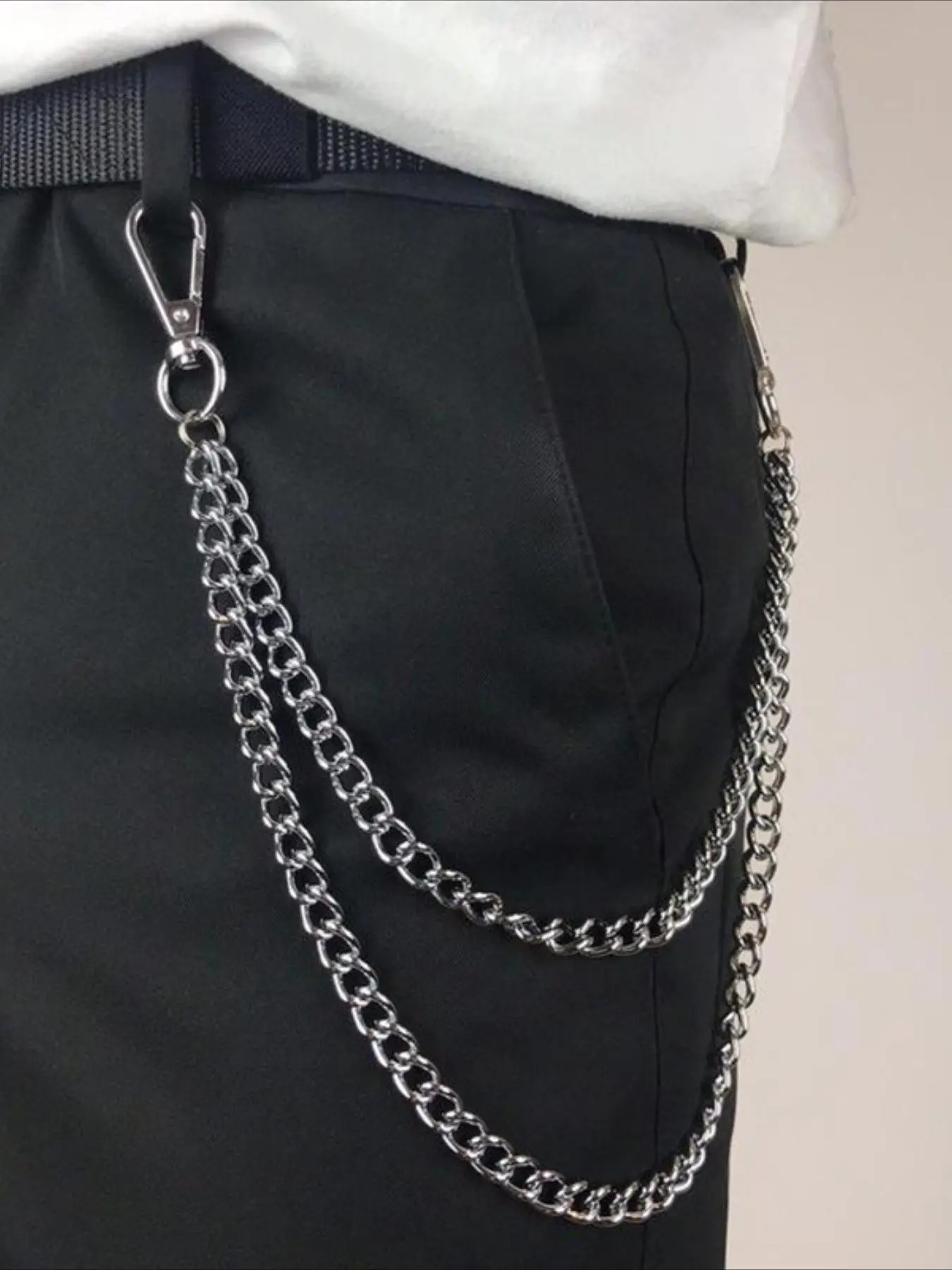 Hip Hop Punk Chain Jeans Belt, Fashion Simple Trendy Unisex Personality Pants Chain, Stylish Accessory for Men and Women, Slip Chain, Chains for Pants