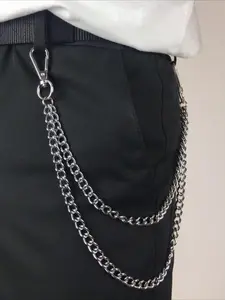Hip Hop Punk Chain Jeans Belt, Fashion Simple Trendy Unisex Personality Pants Chain, Stylish Accessory for Men and Women, Slip Chain