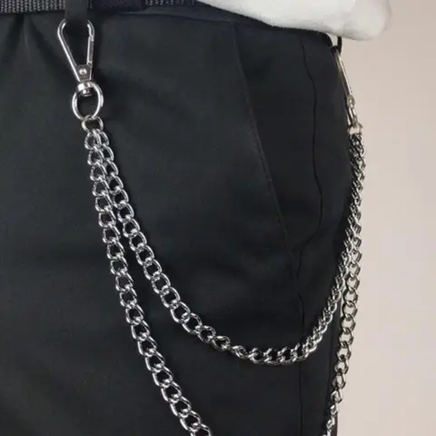 Hip Hop Punk Chain Jeans Belt, Fashion Simple Trendy Unisex Personality Pants Chain, Stylish Accessory for Men and Women, Slip Chain, Guys