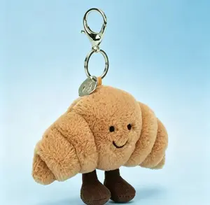 Croissant Keychain Charm, Sunshine Vibes Fashion Accessory for Daily Use