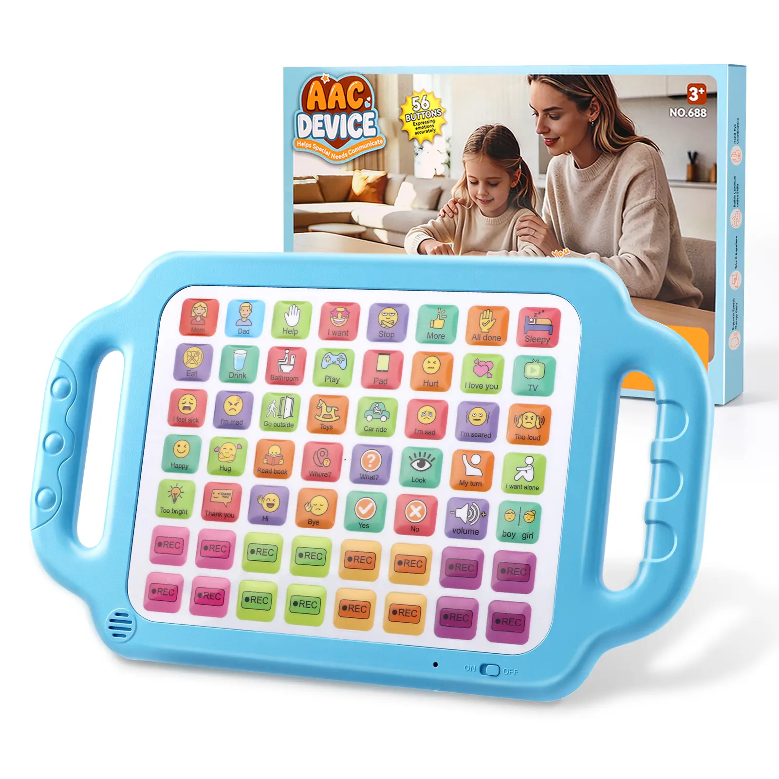 AAC Communication Device for Autism, Autism Sensory Equipment for Kids,16 Programmable Buttons, Nonverbal Communication Aid for Kids, Autism Sensory Toy for Speech Therapy and Stroke Rehabilitation