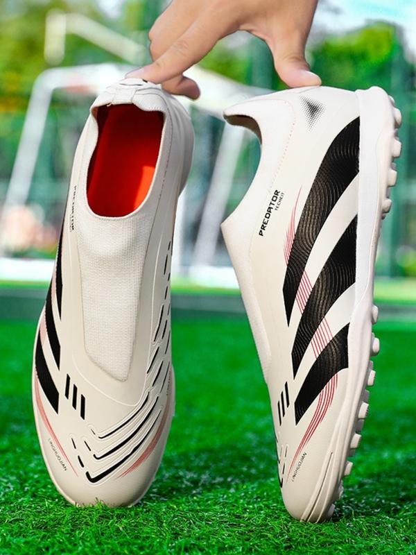 Men's Multi-Nail Football Shoes, Soccer Shoes Without Laces, Sporty PU Leather, Tie Dye Pattern, Strong Grip Rubber Sole, Comfortable Insole Men's Multi-Nail Football Shoes, Soccer Shoes Without Laces, Sporty PU Leather, Tie Dye Pattern, Strong Grip Rubber Sole, Comfortable Insole