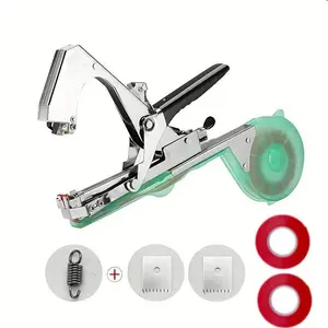 Plants Binding Tool Kit, Includes 2 Rolls of Tape, Branch Binding Machine with 2 Tape Packs, Garden Trellis Vine Tie Off Machine, Grape Tomato Vegetable Farm Pruning Machine