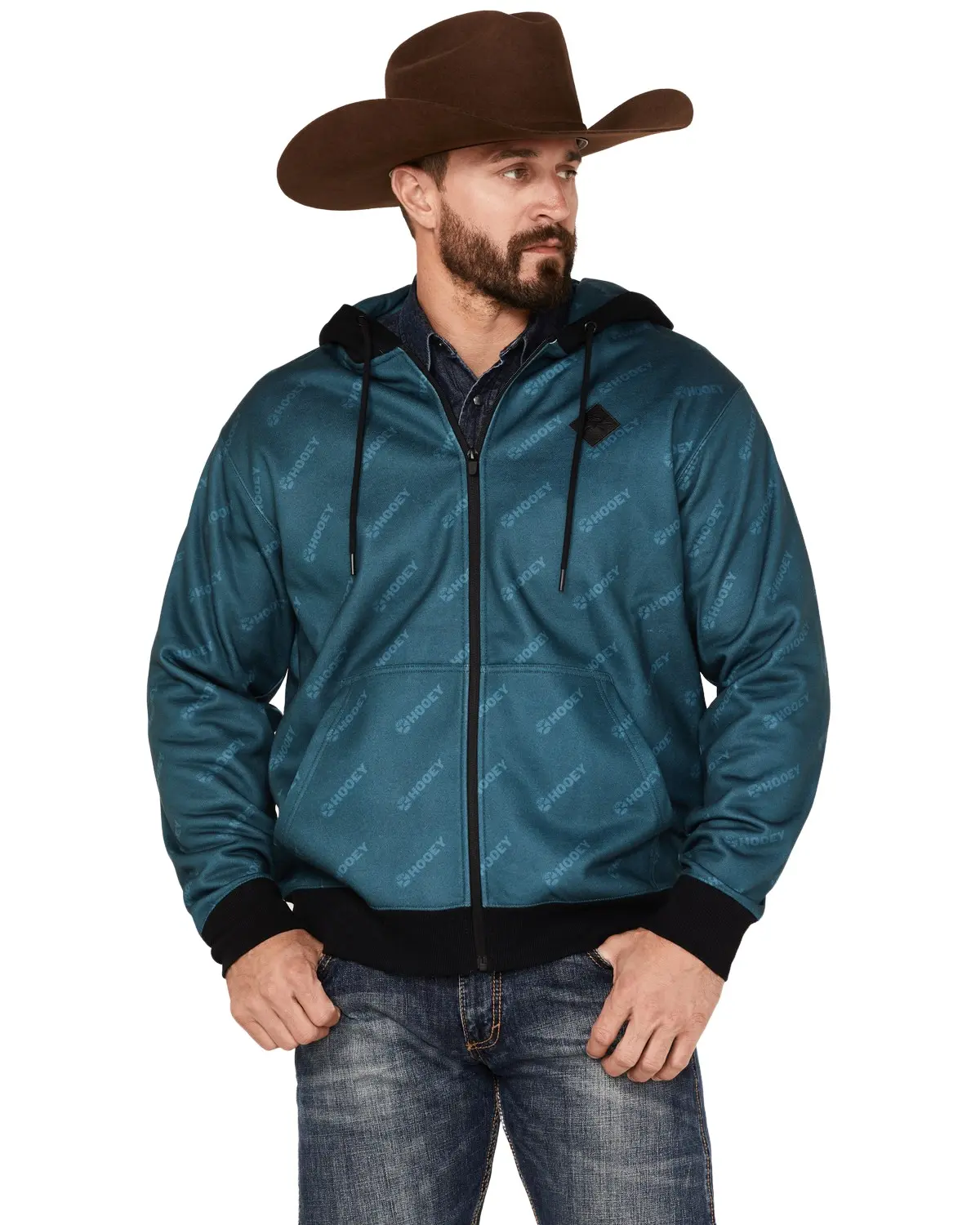Hooey Men's Men'S Butte Monogram Logo Full-Zip Hooded Jacket - Hh1192tl
