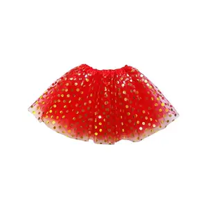 Red & Gold Polka Dot Tutu Skirt – Costume Tulle Skirt for Girls, Women & Plus Sizes