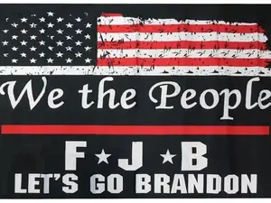 3x5 We The People FJB Let's Go Brandon Black 100D Woven Poly Nylon 3'x5' Flag