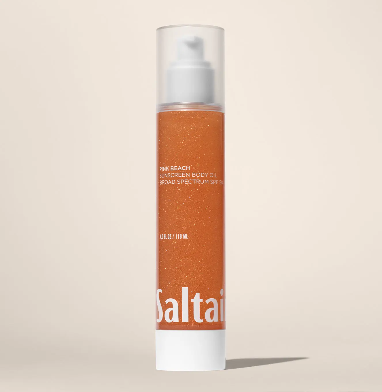 Saltair Pink Beach Sunscreen Body Oil SPF 50 - Lightweight Gel Texture with Kukui Oil & Vitamin C – Glowing Broad Spectrum SPF 50 PA++++ - 4 fl oz
