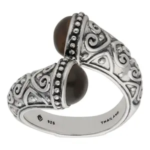 Elyse Ryan Sterling Silver Smoky Quartz BypassRing