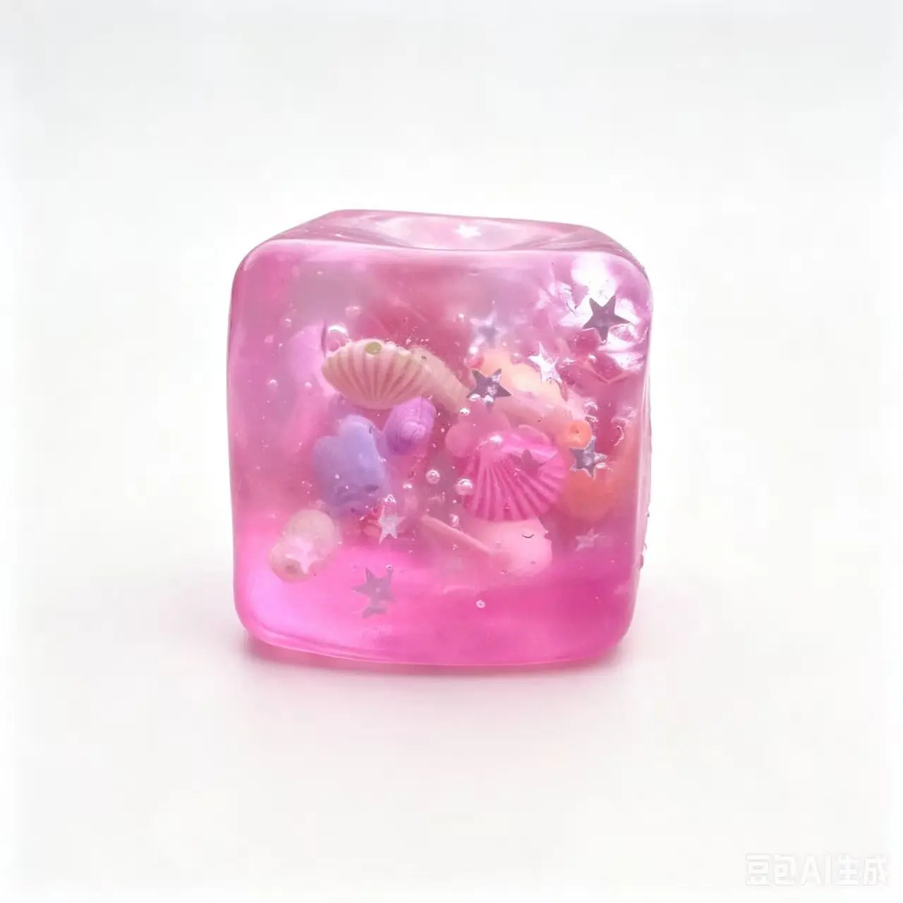 New 3D cartoon ocean-themed stress relief toy, cube-shaped squishy fidget toy with realistic design