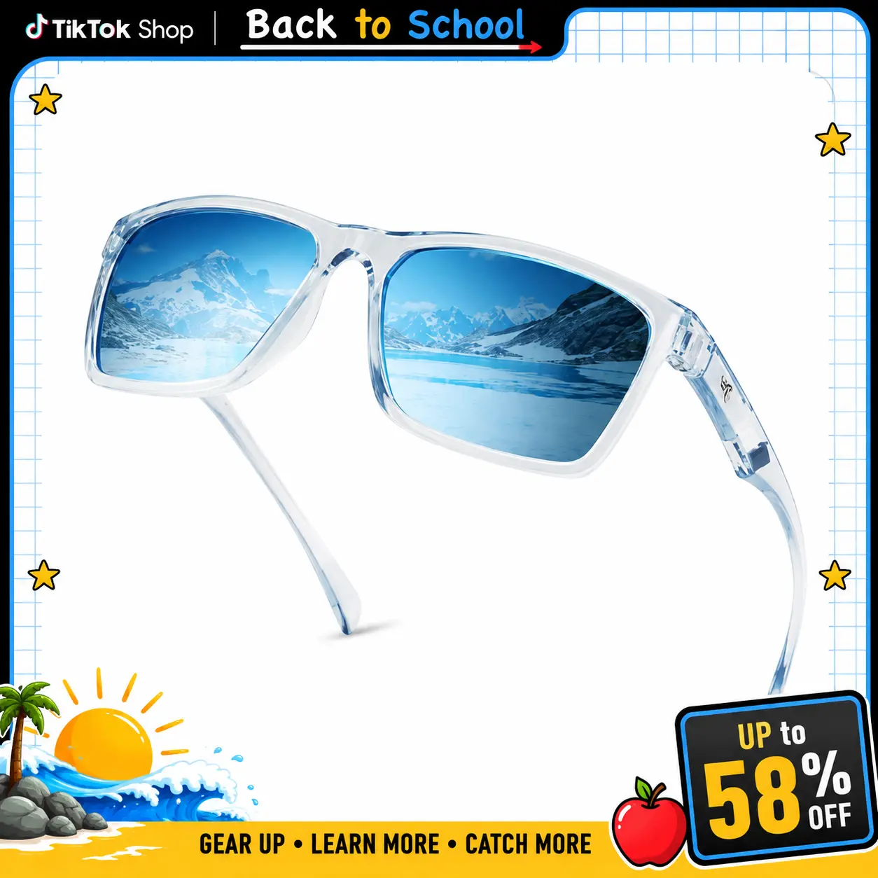 [Back to School Gift] KastKing FlatRock Sunglasses OR Huzzah Sunglasses | Polarized Sport Sunglasses for Men and Women, Ideal for Driving Fishing Cycling Running, UV Protection，Best Gift for Fishing Mom SummerVibes,Summer Survivals