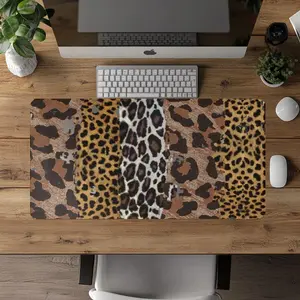 Multi Leopard Print Desk Mat, Distressed Cheetah Mousepad, Animal Print Desk Mat,  Cute Desk Accessories, Aesthetic Desk Accessories