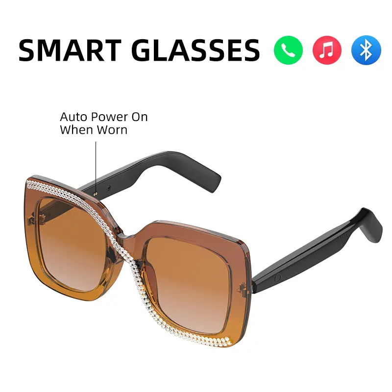 DVKIX  new smart sunglasses, Bluetooth glasses, can answer calls, play music, protect against ultraviolet rays, control mobile phones to take pictures, equipped with automatic power-on technology when worn, suitable for leisure sports, as gifts