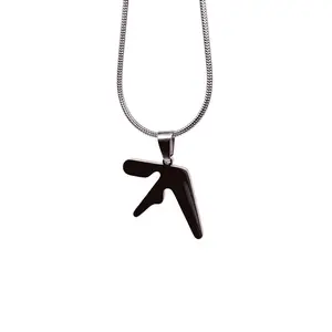 Aphex Twin Logo Fan-Made Small Stainless Steel Pendant Chain Necklace - 1 Inch Version - 60cm Stainless Steel Chain