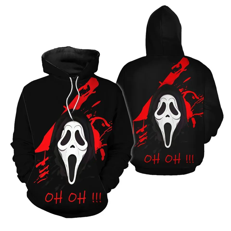 Ghost Face 3D Hoodie, Halloween Oh Oh Oh Menswear