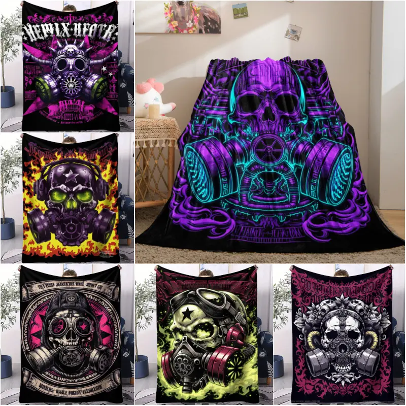 Skull Print Blanket,Soft Cozy Flannel Blanket/Bed Blanket/Sofa Blanket/Decorative Blanket/Camping Blanket,Perfect Holiday Gifts