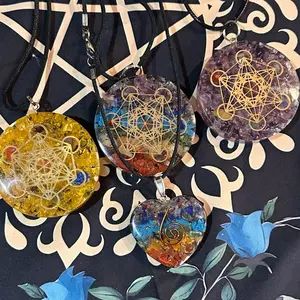 ORGANITE Metatron Pendants on black cord