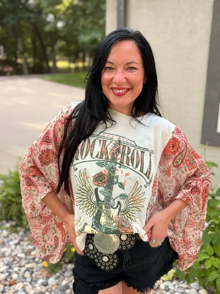 Rock N Roll Vintage Rustic Poncho