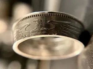 Silver German Coin Ring 5 Mark Handcrafted Coin Ring .900% Silver Sizes 5-12