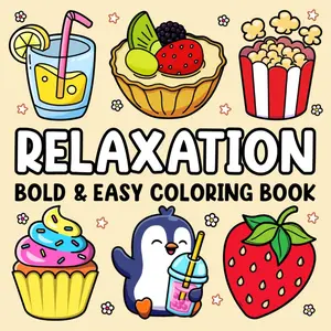 Bold and Easy Coloring Book for Adults Relaxation: Stress Relief Coloring Book for Adults and Kids: Cute Stuffs, Animals, Landscapes, Flowers, Food and Snacks and More Designs for Relaxation Paperback