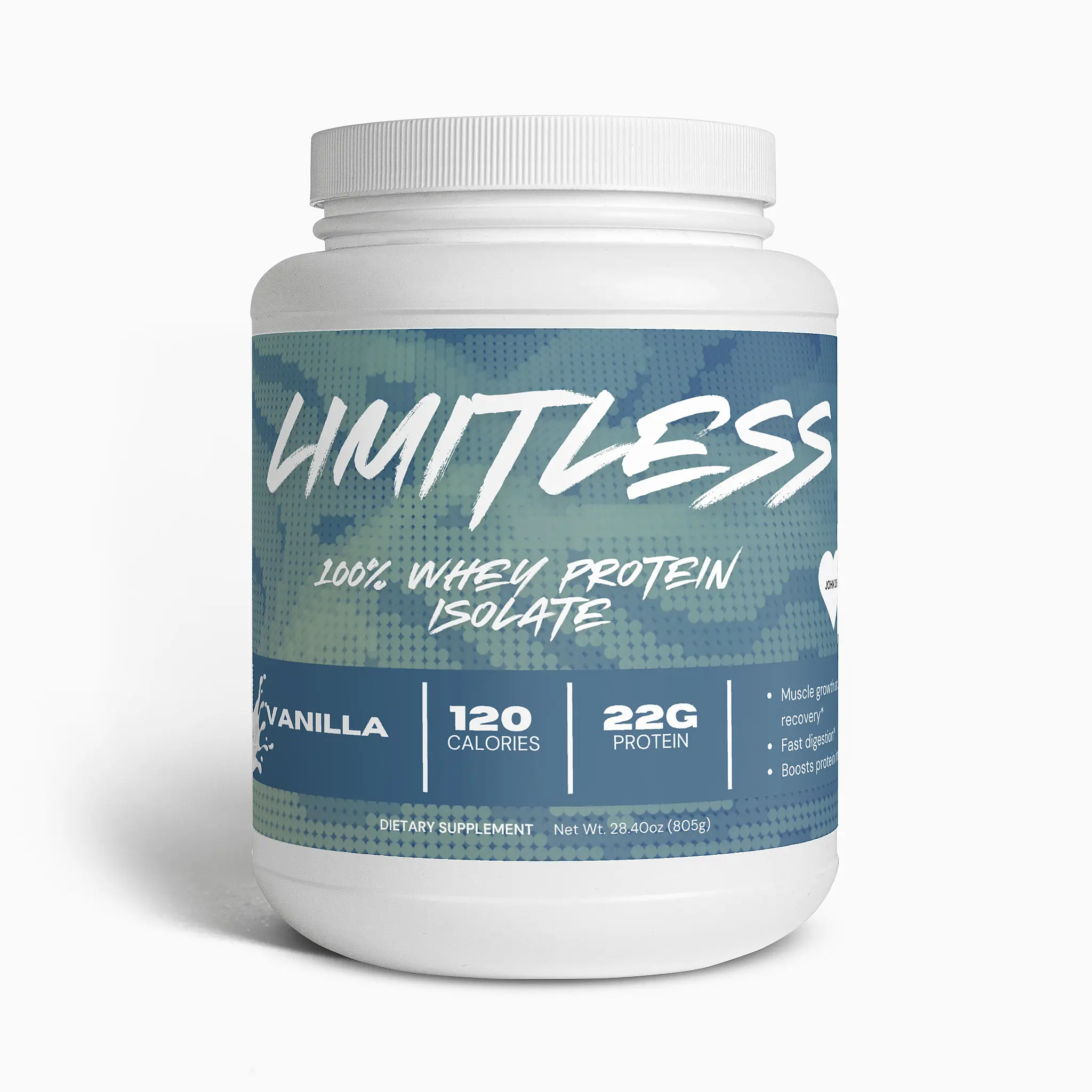 Limitless Advanced 100% Whey Protein Isolate Vanilla Flavor 22g Pure Protein for Muscle Repair & Growth USA Made Edible Supplement Fitness Healthcare