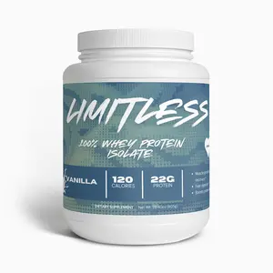 Limitless Advanced 100% Whey Protein Isolate Vanilla Flavor 22g Pure Protein for Muscle Repair & Growth USA Made Edible Supplement Fitness Healthcare