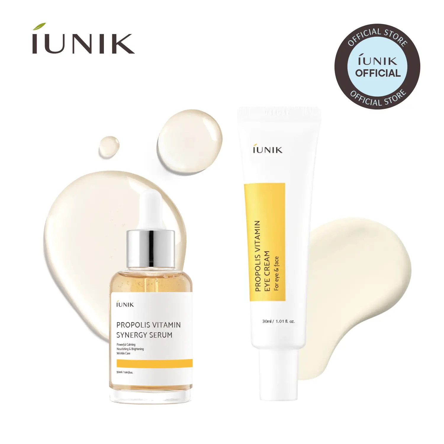 [IUNIK Official] Propolis Vitamin Firm & Glow Duo | Eye Cream + Synergy Serum | Radiance Care