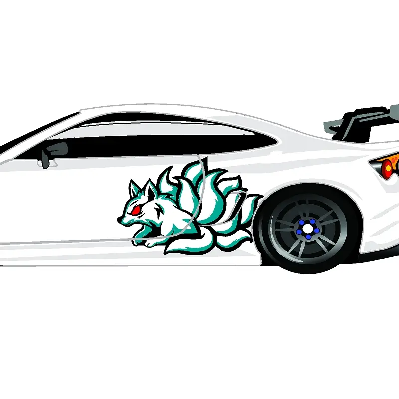 White or Deep Red Nine Tailed Fox Japanese Kitsune UV Professional