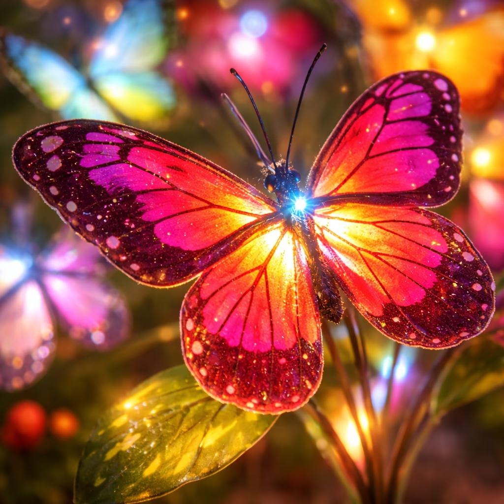 Outdoor Solar Garden Decorative Lights (3–6 Pack) — Featuring 40 Colorful Butterfly-Shaped LED Bulbs. Waterproof Design; Ideal for Courtyards, Patios, Pathways, Porches, and Lawns. A Perfect Mother's Day Gift.