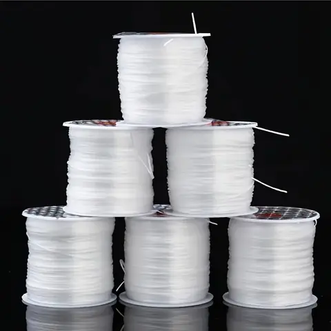 6 Rolls Elastic String for Jewelry Making, DIY Craft Supplies, Handmade Jewelry Supply, Stretchy Cord for Bracelets & Accessories, Durable Material for Creative Projects