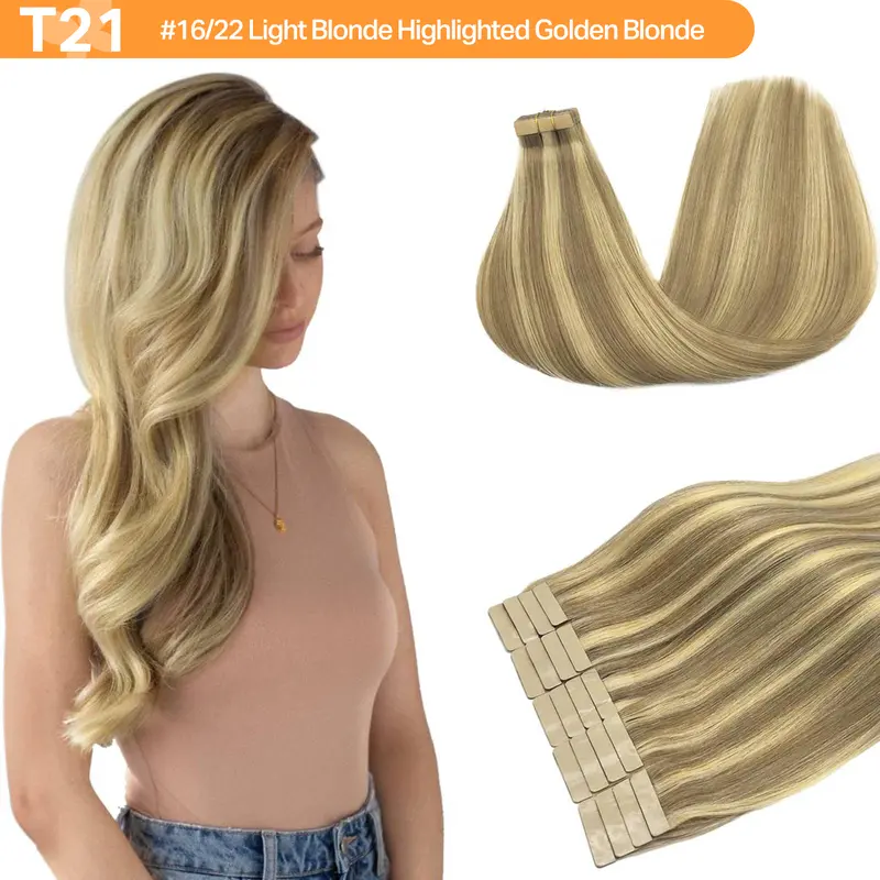 #P16/22	Light Blonde Highlighted Golden Blonde